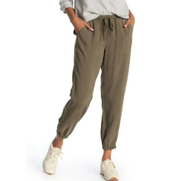CLOTH & STONE Women’s Medium Olive Green Drawstring Joggers With Front Pockets - Picture 1 of 12